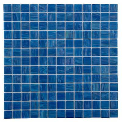 Apollo tile 12" x 12" Celestial Glossy Trypan Blue Glass Tile (20 sq ft/case) - 20 Pack