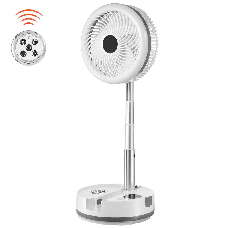 10 inch Foldable Rechargeable Oscillating Fan 3 in 1 Remote 9 Speeds