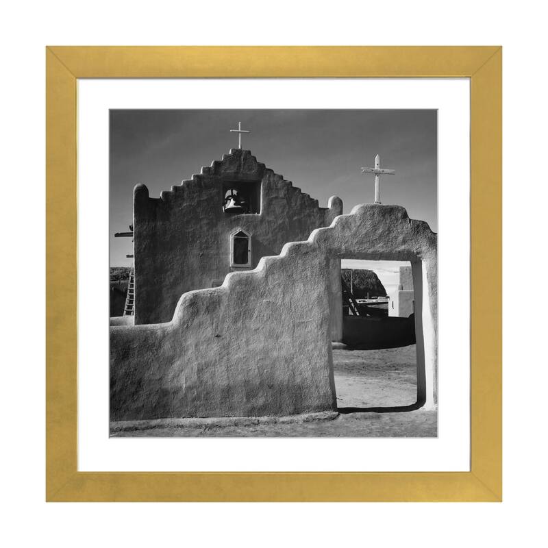 iCanvas "Church, Taos Pueblo, New Mexico, 1941" by Ansel Adams - Gold - 24x24x1