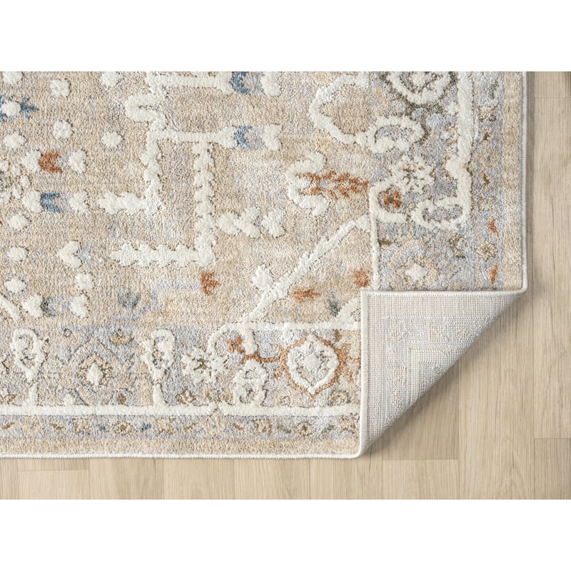 Babylon Abstract Gray and Beige Area Rug