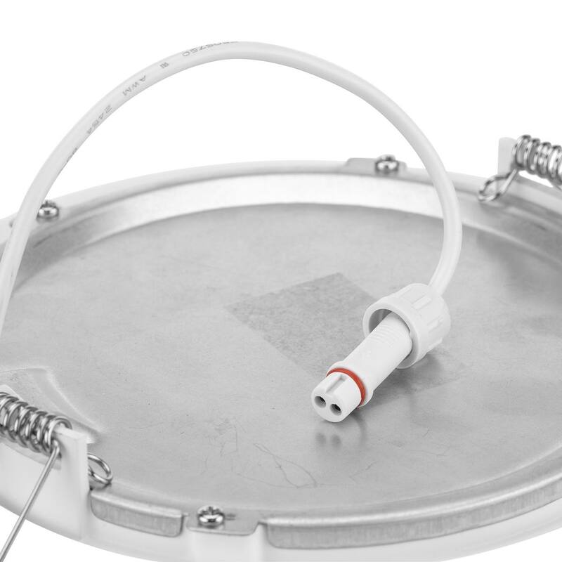 Everlume Collection 6 in. Satin White LED Low Profile Canless Recessed Downlight - 7.165 in x 7.165 in x 1 in