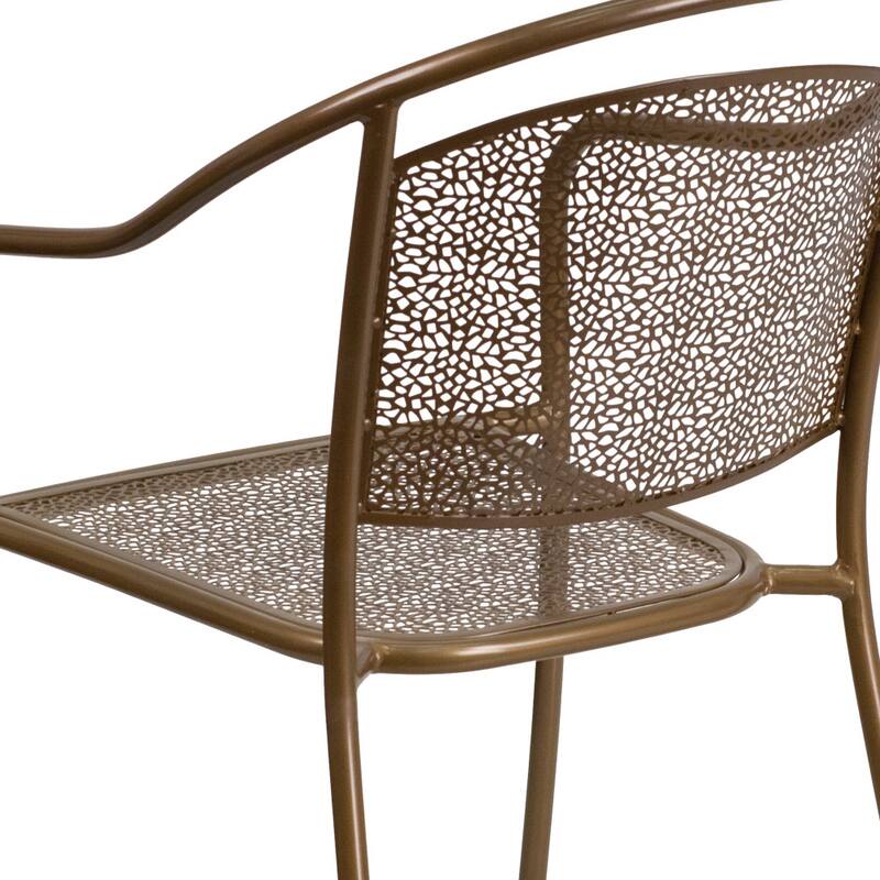 5 Pack Indoor-Outdoor Steel Patio Arm Chair with Round Back