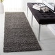 preview thumbnail 41 of 121, SAFAVIEH Athens Shag Ilaha 1.5-inch Thick Rug 2'3" x 10' Runner - Dark Grey - Runner