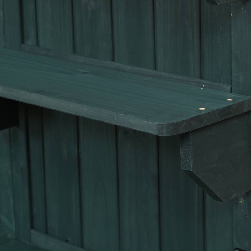 Roomfitters 50 Inch Solid Fir Wood Potting Bench with Hutch and Cabinets, Garden Workstation Table