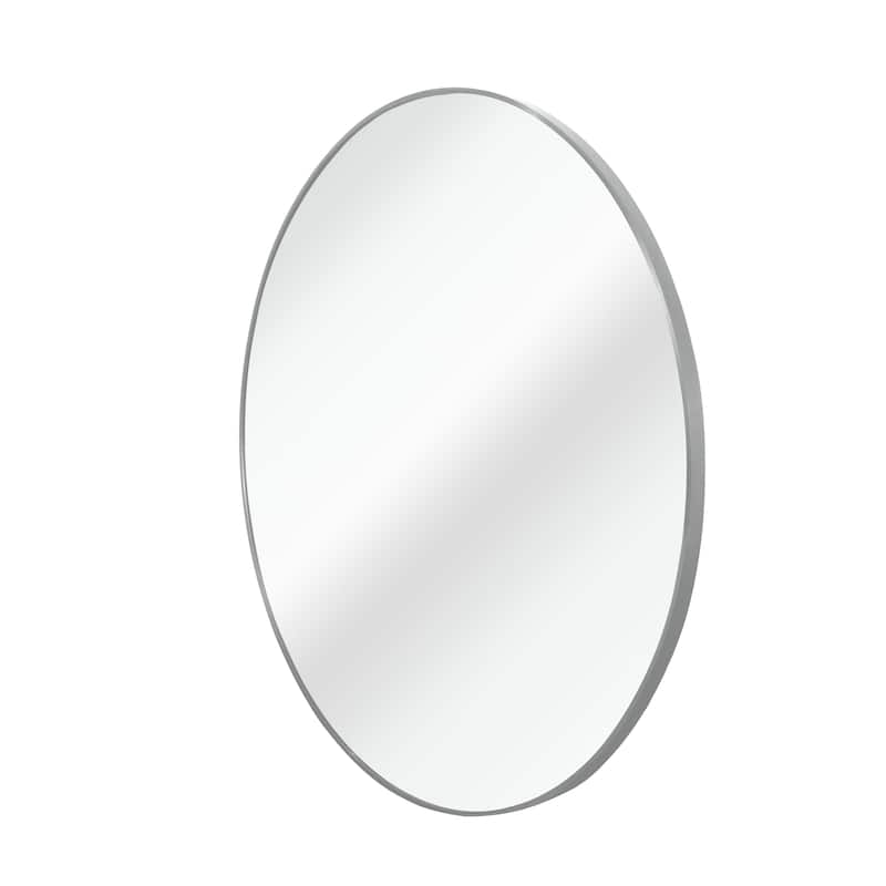 GDFStudio - Casa Luxury Modern Oversized Round Metal Bathroom Vanity Wall Mirror with Bold Visual Impact