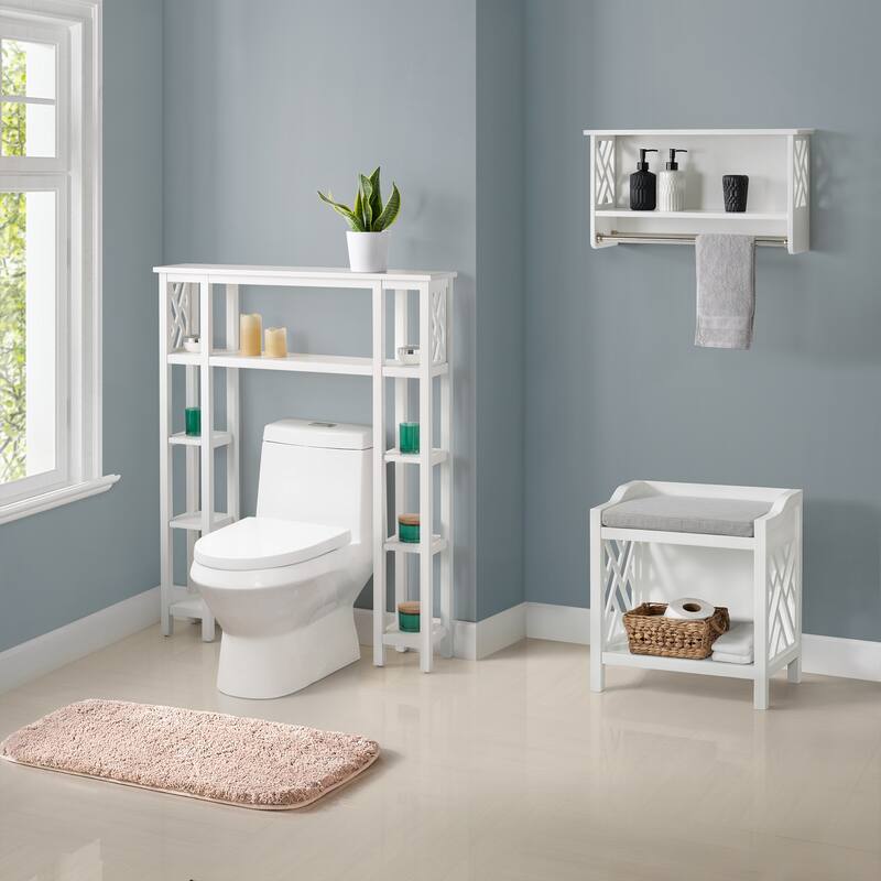 Coventry Bench with Cushion (White) - White