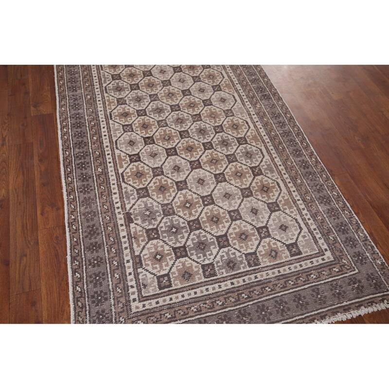 Distressed Balouch Persian Vintage Runner Rug Handmade Wool Carpet - 3'2" x 9'5"
