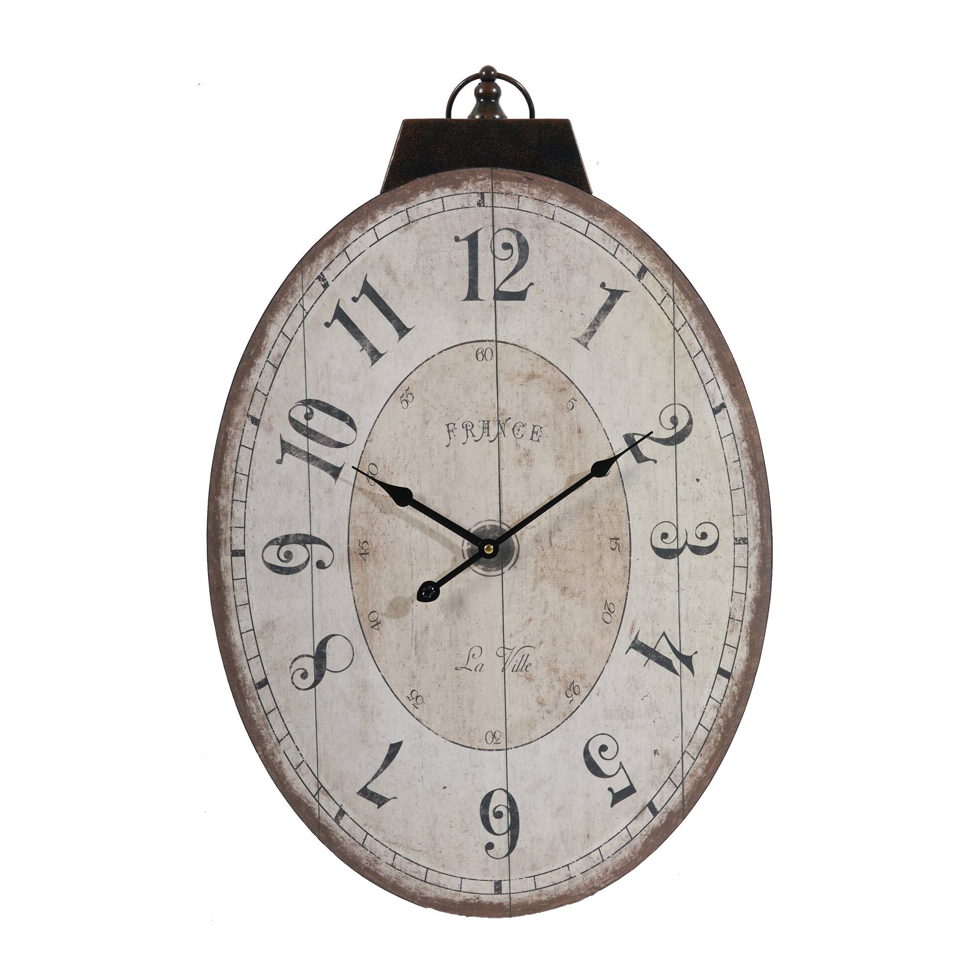 Antique Oval Wall Clock, Traditional Vintage Home Decor Clock Bed