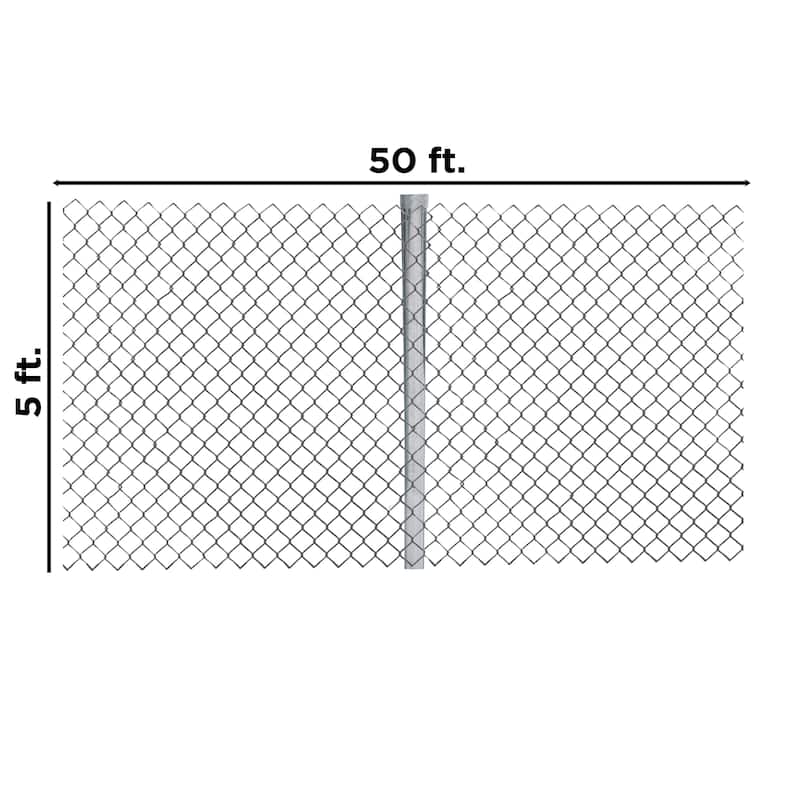 ALEKO Galvanized Steel Chain Link Fence 5X50 Feet Complete Kit
