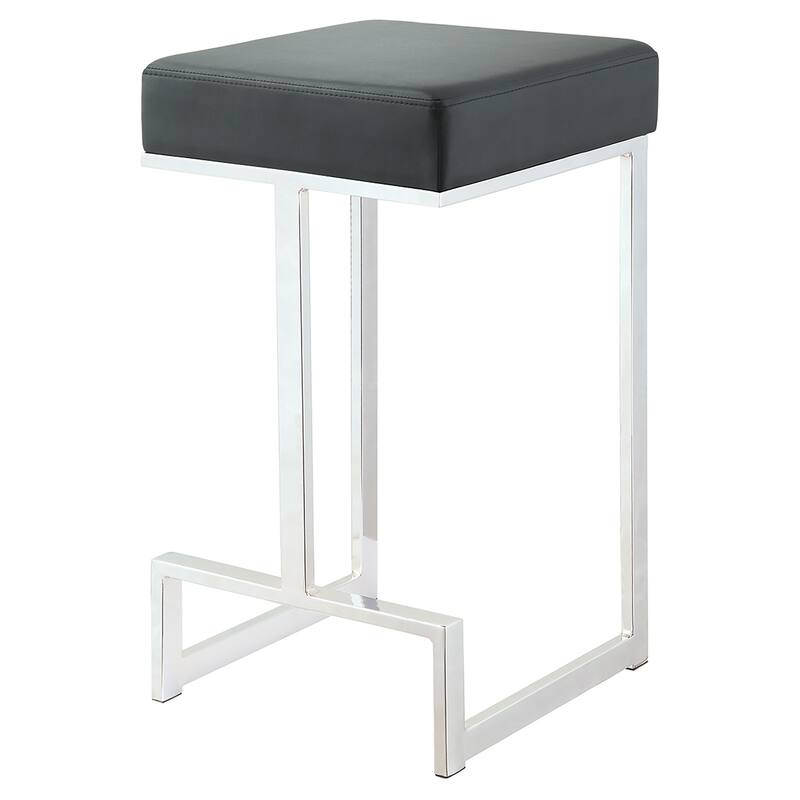 Gervase Contemporary Square Backless Stool Chrome