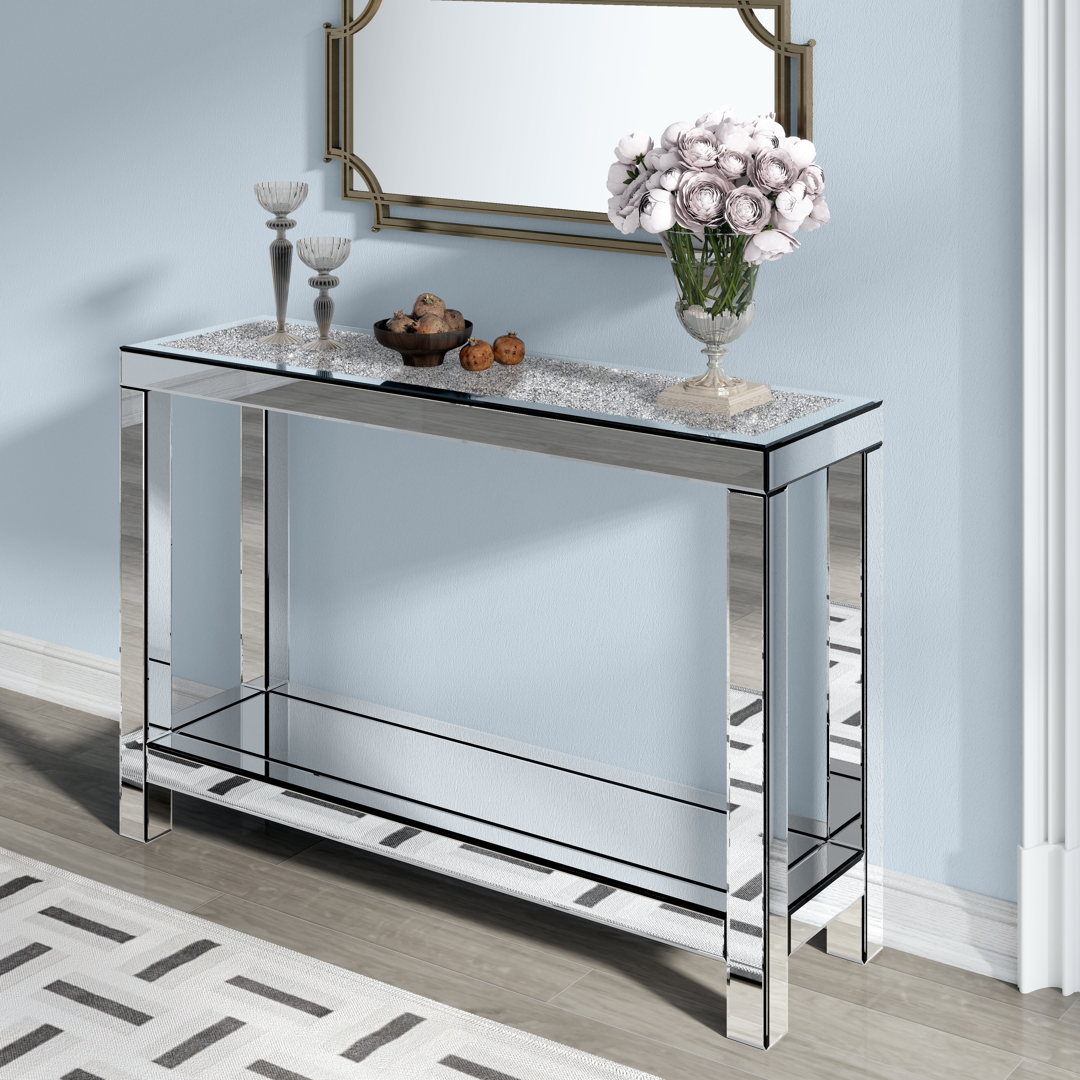 Modern Console Table with Shelf