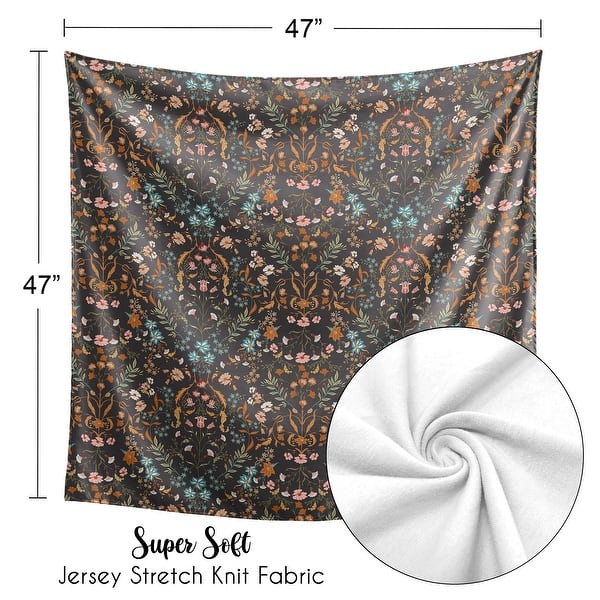 Sweet Jojo Designs Boho Wildflower Vintage Floral Girl Baby Swaddle Receiving Blanket Black Rust Bohemian Farmhouse Leaf Flower