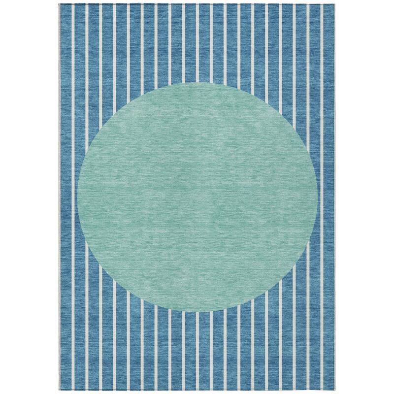 HomeRoots Striped Transitional Rectangle Outdoor Rug