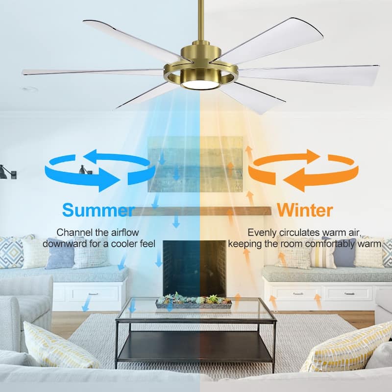 60 in. 6-Plywood Blades Indoor LED Ceiling Fan with Remote