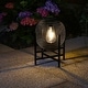 preview thumbnail 15 of 18, Glitzhome Set of 2 Metal Black Solar Powered Outdoor Lantern with Stand