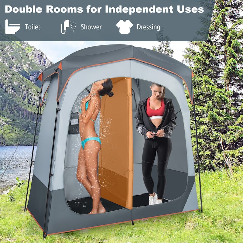 Goplus 2 Room Shower Tent Oversize Privacy Shelter Portable Dressing - See Details