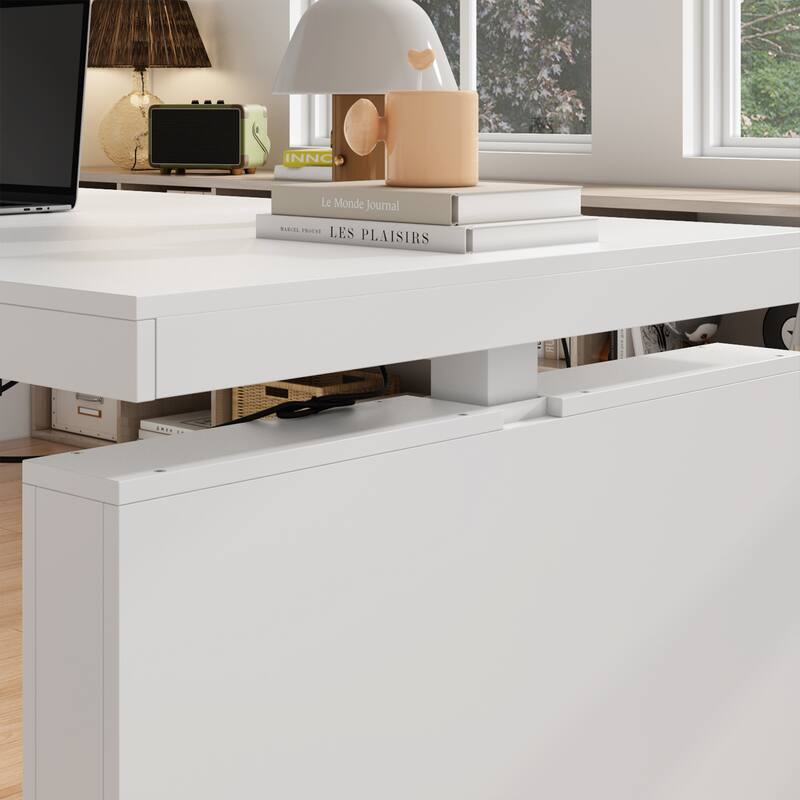 Height-Adjustable Multi-Function Desk Seamless Style Large Table Desk