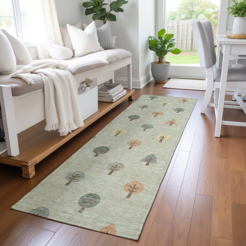 Machine Washable Indoor/ Outdoor Modern Mulvane Chantille Rug