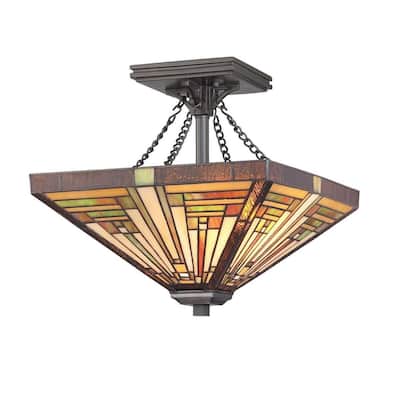 Stephen 2-Light Semi-Flush Mount in Vintage Bronze