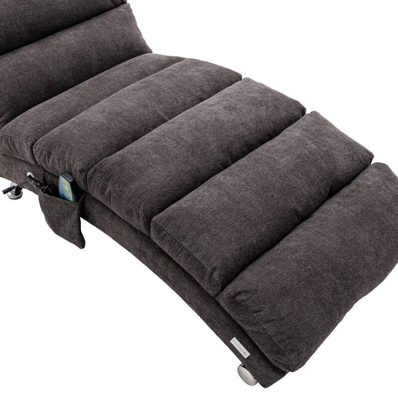 Linen Massage recliner Interior with remote control, ergonomic electric massage recliner, 5 modes