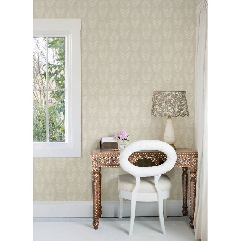 Chesapeake Garland Khaki Block Tulip Wallpaper
