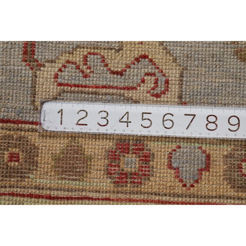 Hand Knotted Oriental 100% Wool Carpet Transitional All-Over Green Oushak Area Rug - 12' 4'' X 9' 2''