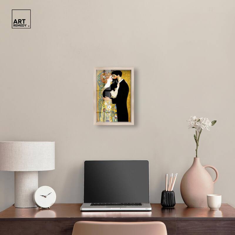 Kiss with Cat Shadowbox by Art Remedy