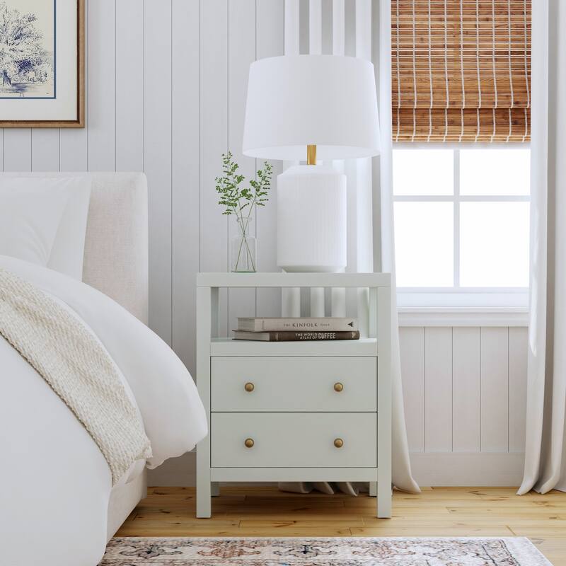 Nora 2 Drawer Nightstand - Sage Green