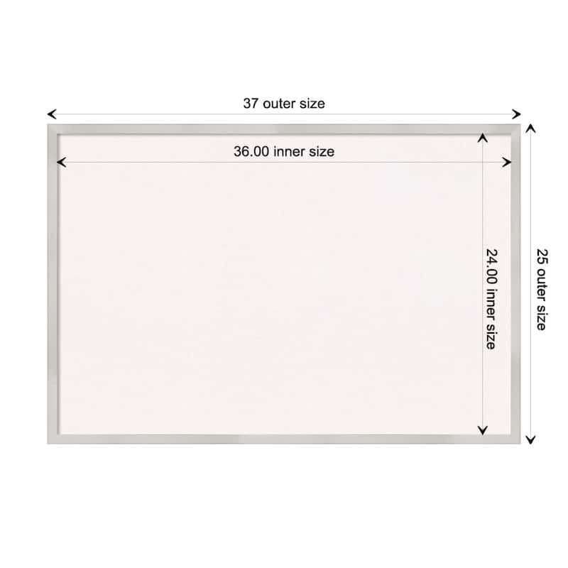 Svelte Wood Framed White Corkboard Bulletin Board - Svelte Silver - Board Size 36x24