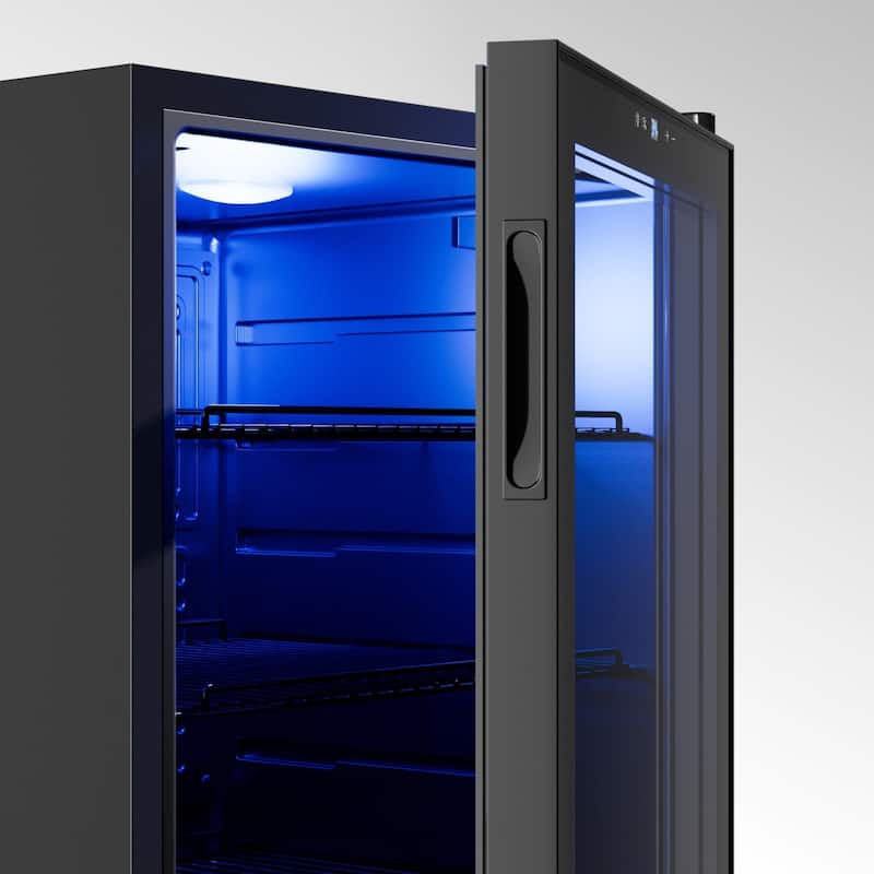 Yeego 3.4 Cu.Ft Beverage Refrigerator, Glass Door Cooler with LED Display, Quiet Compressor, 102-Can Capacity