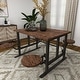 preview thumbnail 11 of 37, Brown Teak Wood Dining Table with Two, Four or Eight Attached Seats