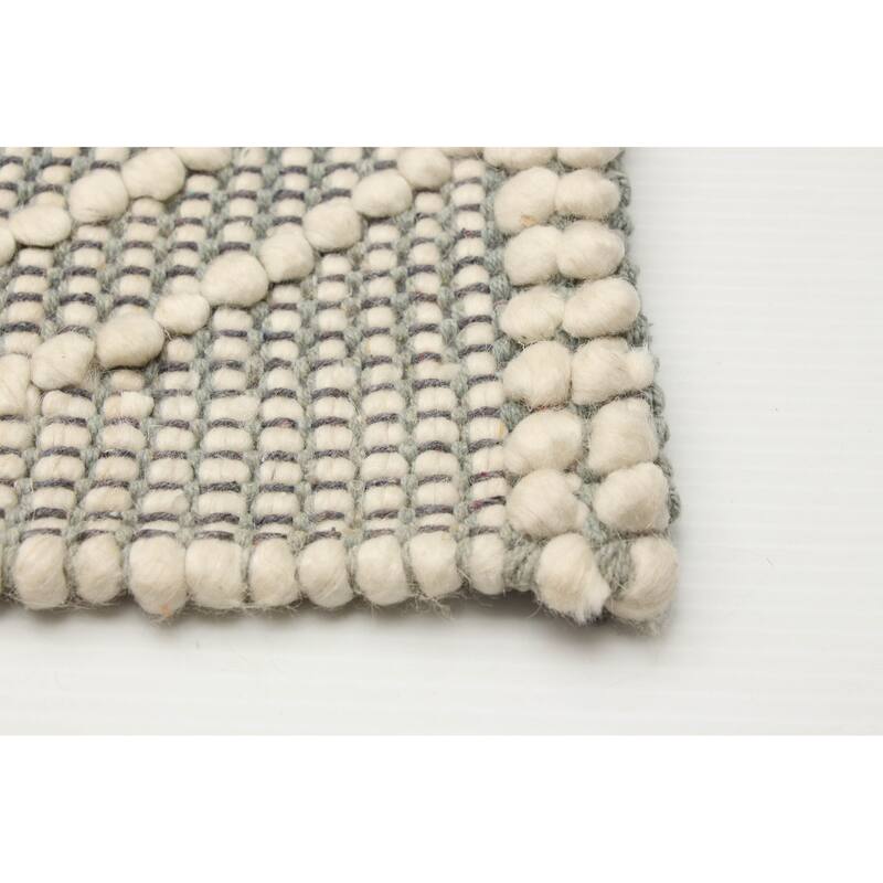 ECARPETGALLERY Braid weave Sienna Grey Wool Rug - 4'11 x 7'11