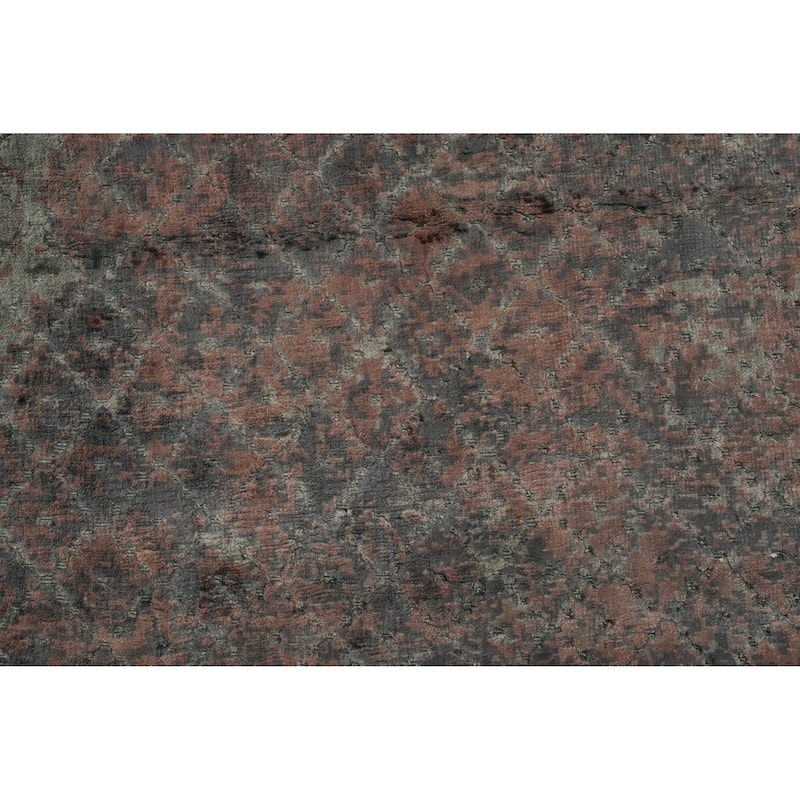 Hand Knotted Oriental Viscose Silk Carpet Modern Abstract Multi-Colored Abstract Area Rug - 8' 0'' X 5' 7''