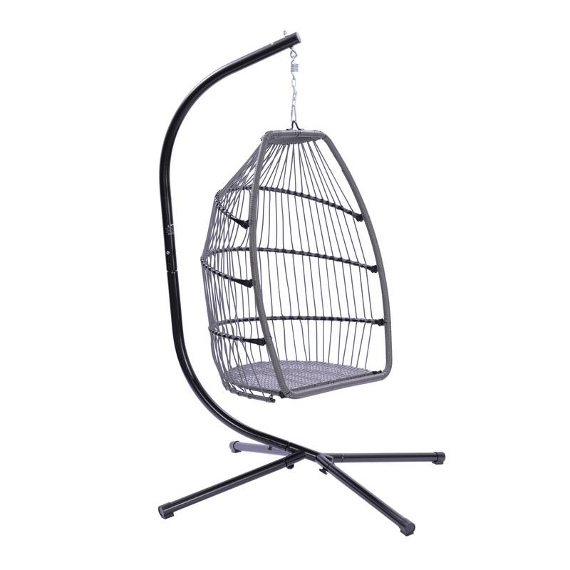 Outdoor Patio Wicker Folding Hanging Chair,Rattan Swing Hammock Egg