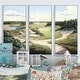 preview thumbnail 10 of 18, Designart "Golf Course In The Summer" Landscape Golf Course Framed Canvas Art Print - 3 Panels 36 in. wide x 28 in. high - 3 Panels - White