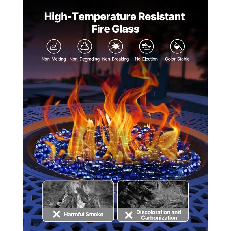 Cobalt Blue Fireproof Glass Blocks Heat Resistant for Pits - 3/4 inch