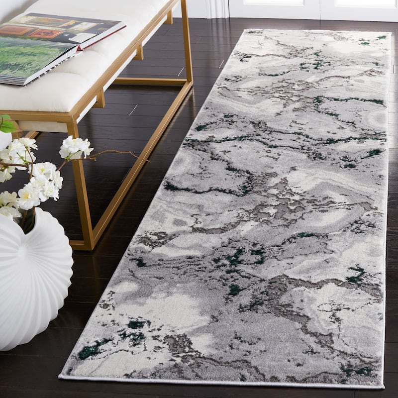 SAFAVIEH Craft Imola Modern & Contemporary Rug - 2'3" x 6' Runner - Grey/Green