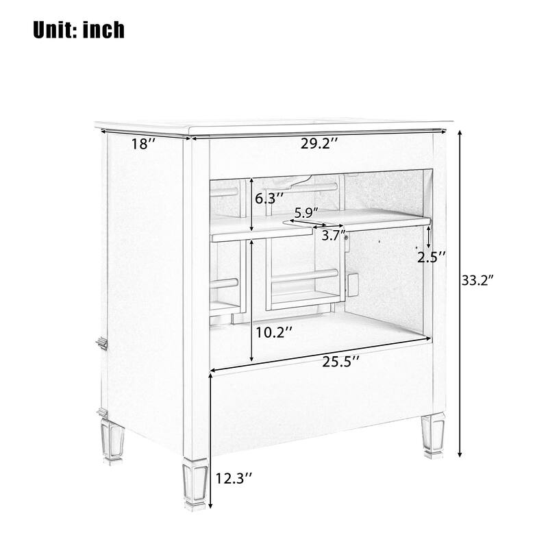 Roomfitters 30" Vintage Style Bathroom Vanity with Ceramic Sink, Customizable Storage Drawer and Soft-Close Door