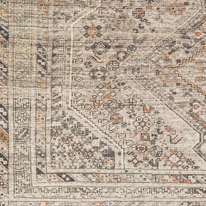 Livabliss Verninac Distressed Medallion Printed Washable Rug