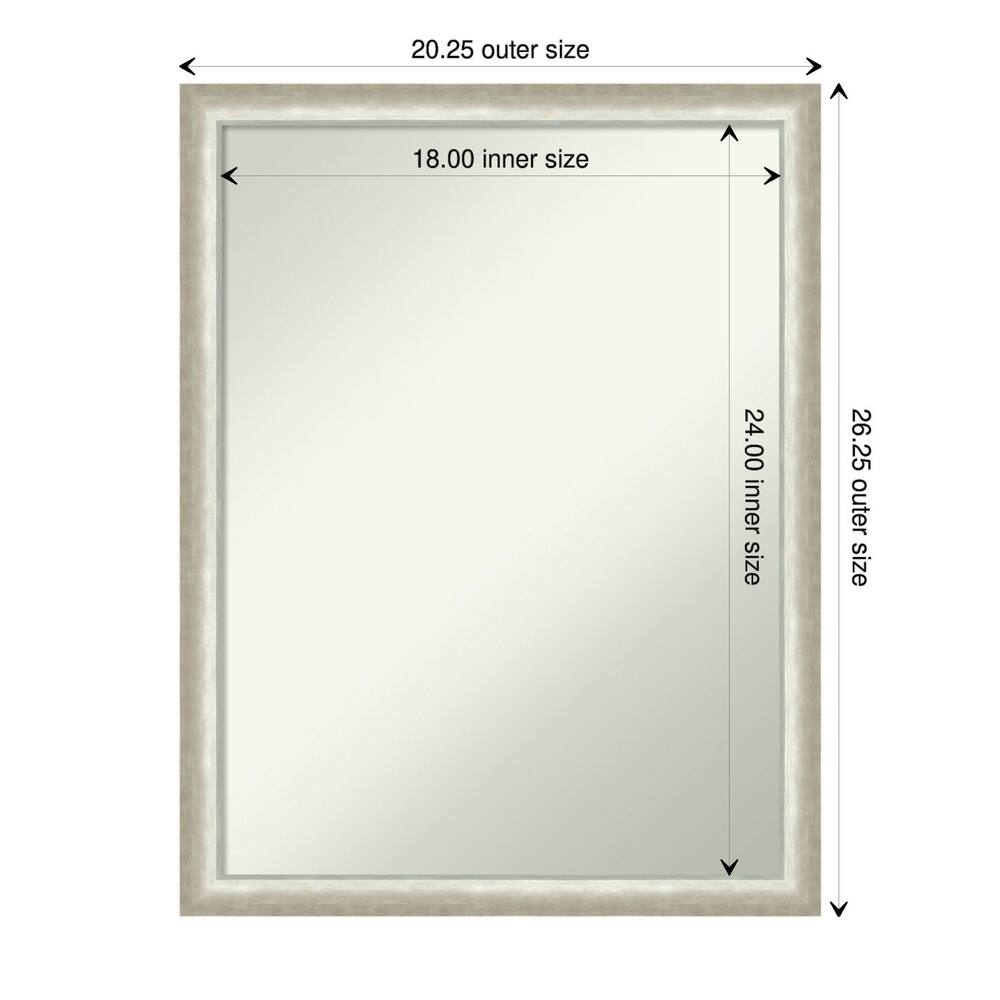 Two Tone Non-Beveled Wood Framed Bathroom Vanity Wall Mirror