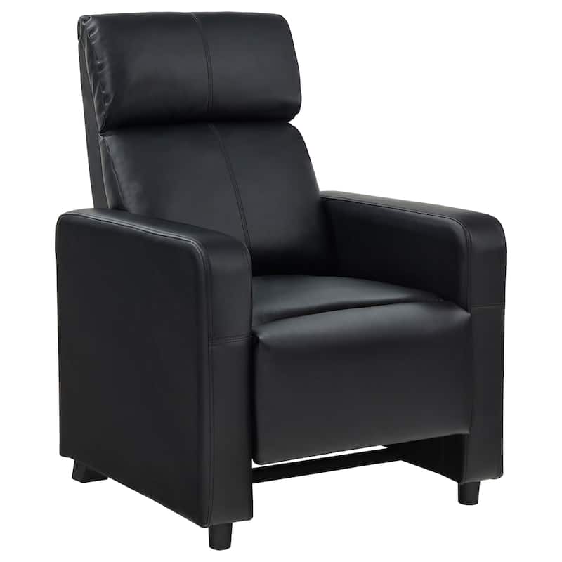 Toohey Upholstered Home Theater Push Back Recliner Black - Black