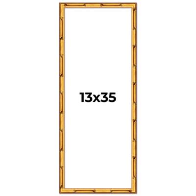 13x35 Frame Gold Bamboo Picture Frame Modern Photo Frame Includes UV Acrylic Shatter Guard Front Acid Free Foam Backing Board
