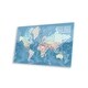 Detailed World Map With Cities In Pastel Colors, Vickie Print On ...