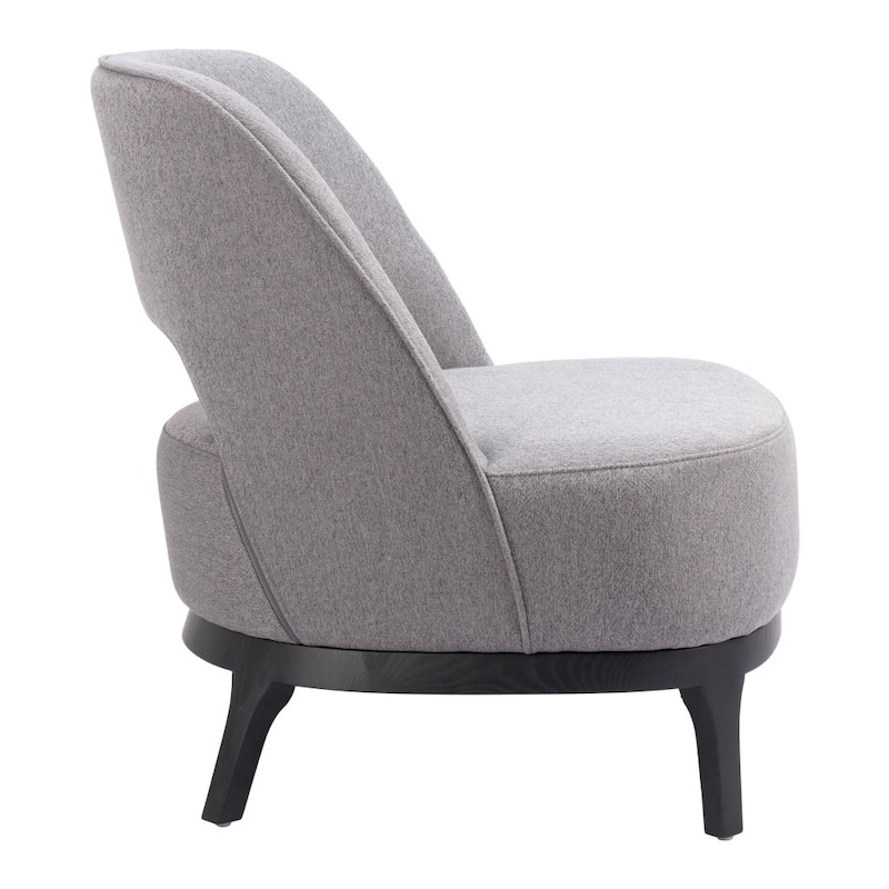 HomeRoots 26" Gray And Black Fabric Lounge Chair - 25.6' X '30.5' X '28.7
