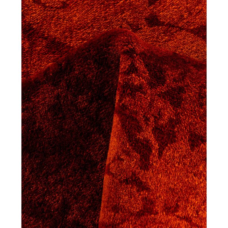 Overdyed One-of-a-Kind Hand-Knotted Area Rug - Orange - 2' 8" x 8' 1"