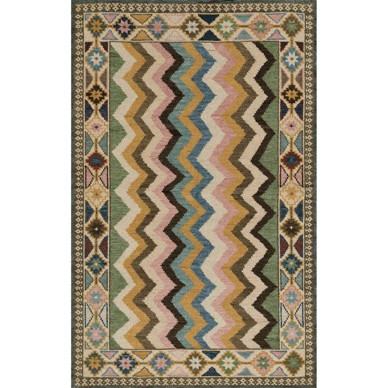 Momeni Nomad Hand Knotted Wool Geometric Area Rug. - 2' 3" x 8' - Multi - Runner