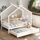 preview thumbnail 15 of 36, Kids and Baby Twin Size House-shaped Platform Bed with Pull-out Trundle