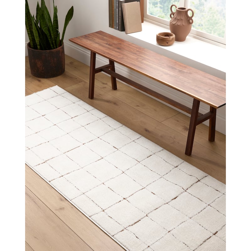 Livabliss x Our PNW Home Cascade Global Striped Area Rug - 2'7" x 7'3" - Ivory