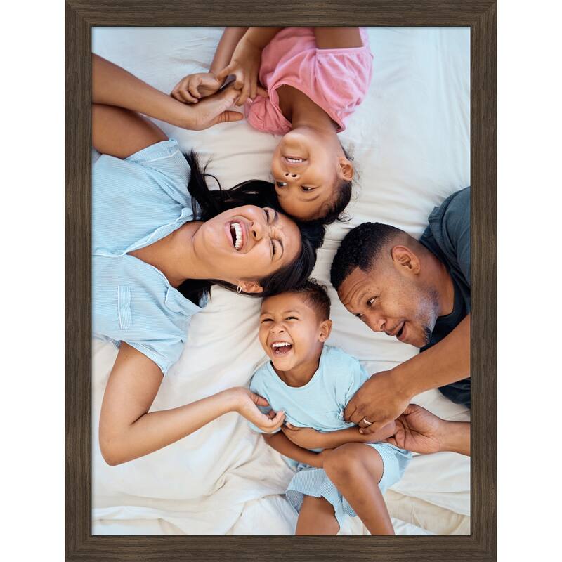 Woodgrain Stripe Blonde Framed Picture Frame, Photo Frame - 18x24 - Woodgrain Stripe Chocolate