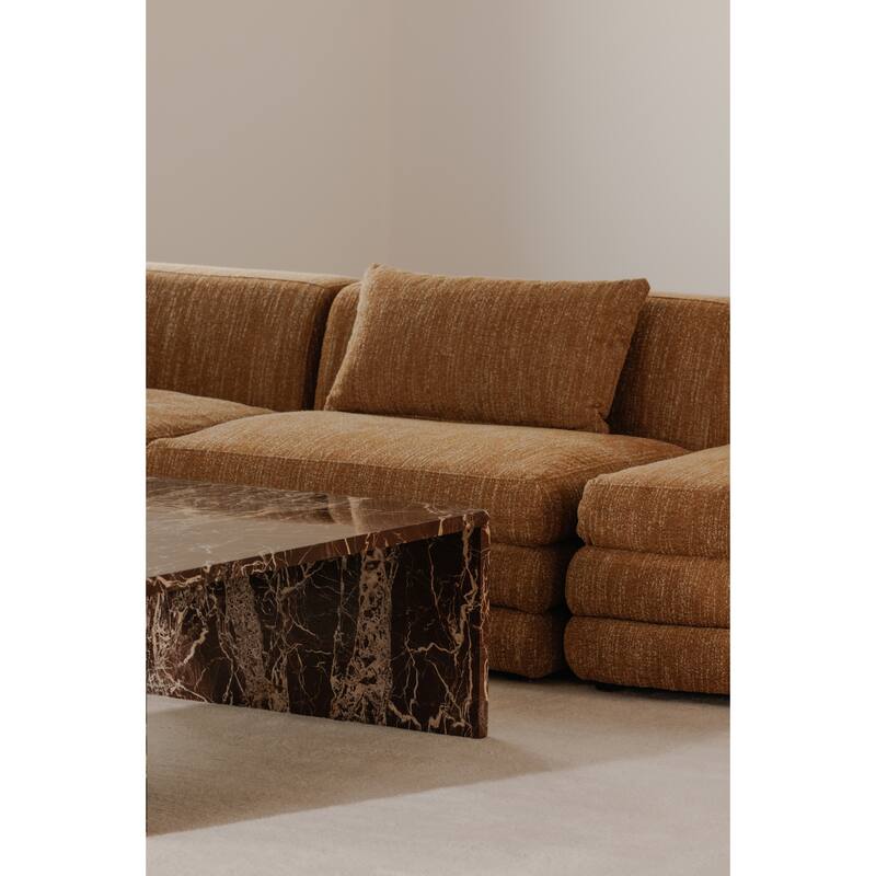 NADAAL STUDIOS Lucien Slipper Chair, Feather-Topped Cushion with Kiln-Dried Solid Wood Frame, Amber Glow